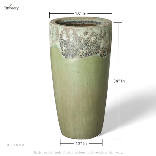Emissary 18in Round Stoneware Planter Reef/Spa Blue