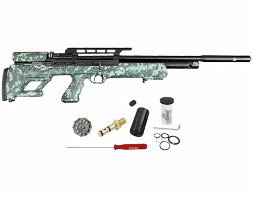 Wearable4U Hatsan BullBoss QE Limited Edition .25 Cal Air Rifle Digital Green Camo Bundle with Pellets and Targets