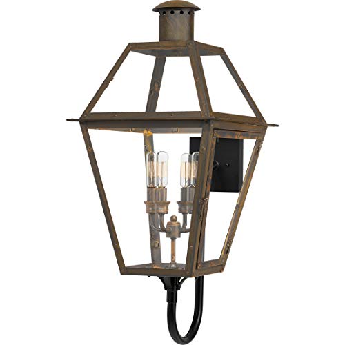 Quoizel Rue De Royal Charleston Outdoor Wall Lantern 4-Light Industrial Bronze