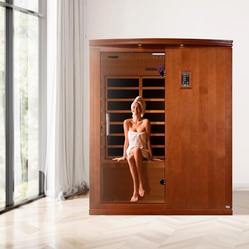 DYNAMIC SAUNAS Madrid Elite 3-Person Infrared Sauna with Bluetooth and LED Control Panel