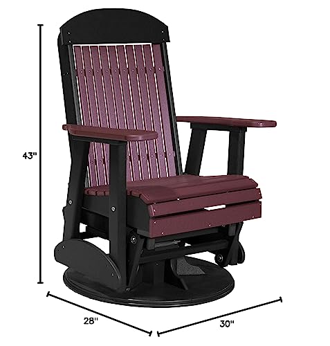 LuxCraft 2' Classic Outdoor Swivel Glider Chair Cherrywood & Black