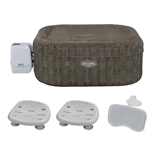 Bestway SaluSpa AirJet Inflatable Square Hot Tub 140 Jets Brown