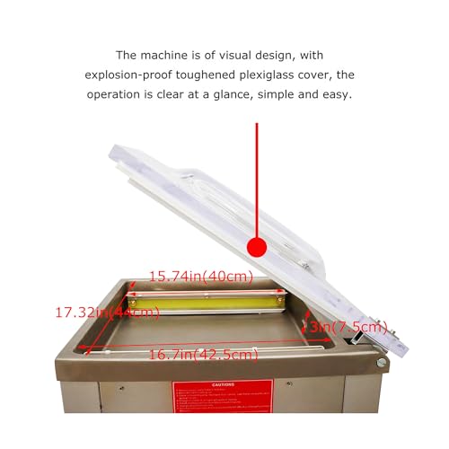 BREVELTION Single Chamber Vacuum Packaging Machine Stainless Steel 110V 900W
