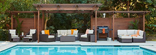 Serta Brown Resin Wicker Outdoor Patio Storage Chaise Lounge Beige