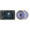 KICKER Premium Marine Gauge-Style Source & 6.5" Thin-Mount LED Speakers Bundle