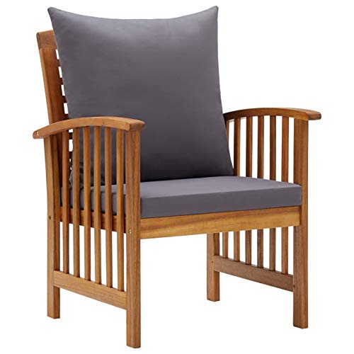 Xinxinxiang 5 Piece Patio Set with Cushions Solid Acacia Wood