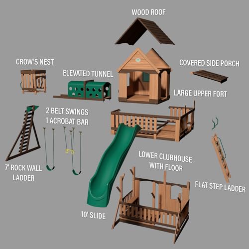 Backyard Discovery Woodridge Elite Cedar Swing Set Light Brown