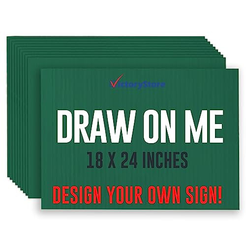 VictoryStore 18” x 24” Corrugated Plastic Blank Yard Signs Green 200-Pack