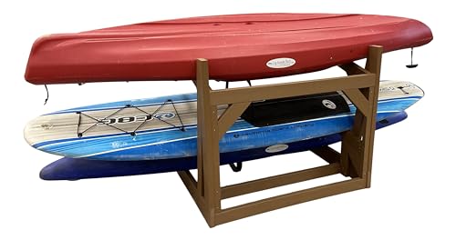 Log Kayak Rack One-Sided Recycled Poly Kayak Rack Nutmeg Brown