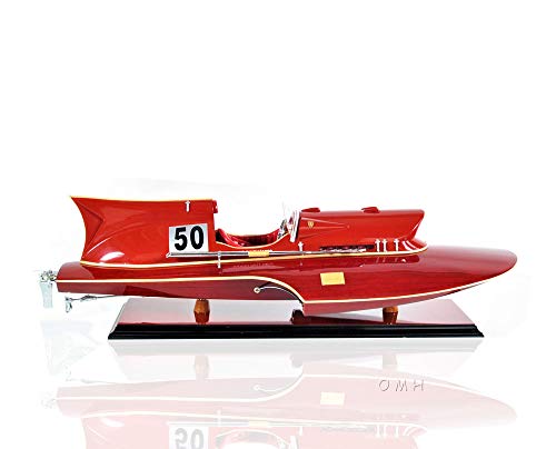 Old Modern Handicrafts Ferrari Hydroplane Wooden Model Medium Red