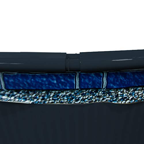 Lake Effect Pools Metropolitan 15' Round Above-Ground Pool Black with Blue Liner & Skimmer