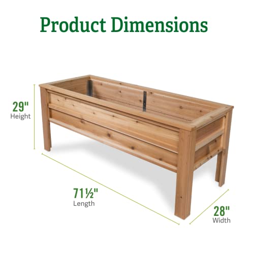 Gardener's Supply Company Craftsbury Cedar Wood Elevated Raised Garden Bed 2ft x 6ft