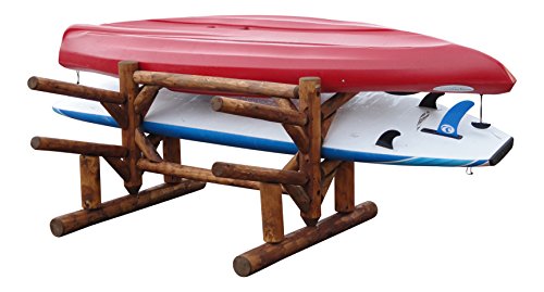 Log Kayak Rack 4 Place Paddle Board Storage Rack Canyon Brown