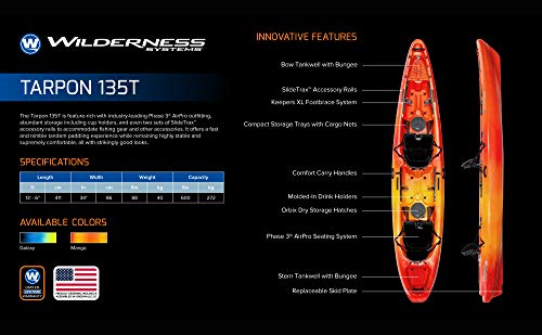Wilderness Systems Tarpon 135 Sit on Top Tandem Fishing Kayak Mango
