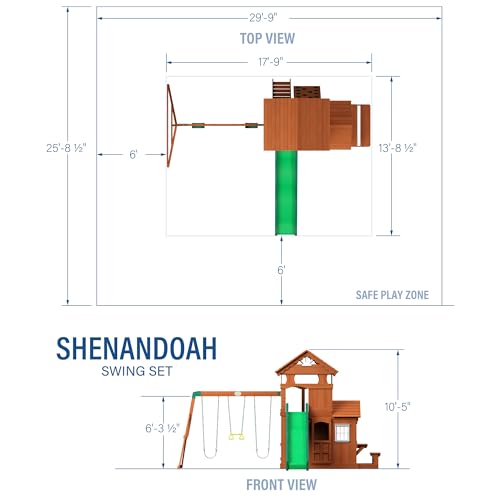 Backyard Discovery Shenandoah Cedar Playset Swing Set Brown