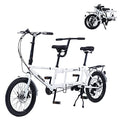GOJLEX Foldable Tandem Bike 20”City Folding Bicycle White