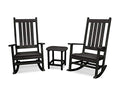 Polywood Vineyard 3-Piece Rocking Set Black