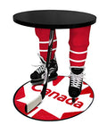 Team Tables Canada Hockey Table Black Table Top with Canada Puck Mat
