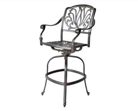 theWorldofpatio Elizabeth Cast Aluminum Powder Coated 5pc Bar Table Set Antique Bronze
