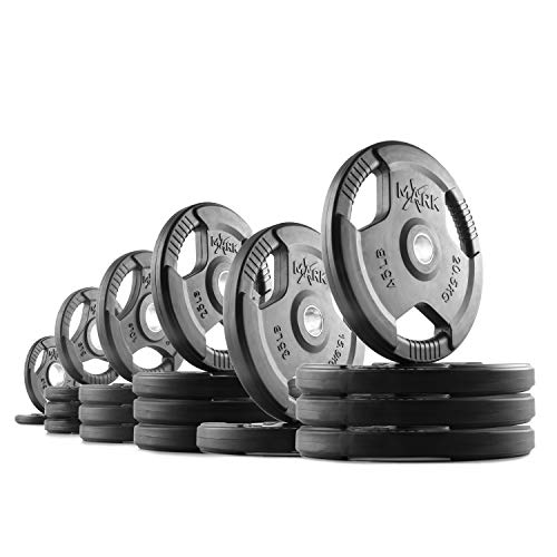 XMark Rubber Coated Olympic Weight Plate Set 415 lb Set