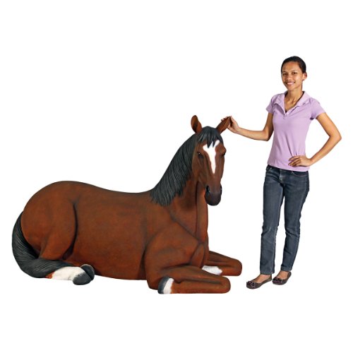 Design Toscano Resting Life Size Quarter Horse Filly Statue Full Color