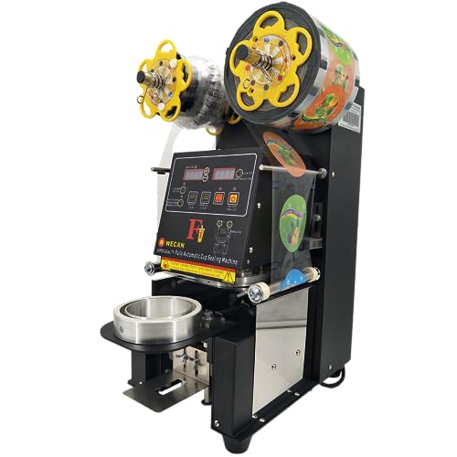 YJWHHYKK 115MM PP Cup Sealing Machine for Soup Cups Black