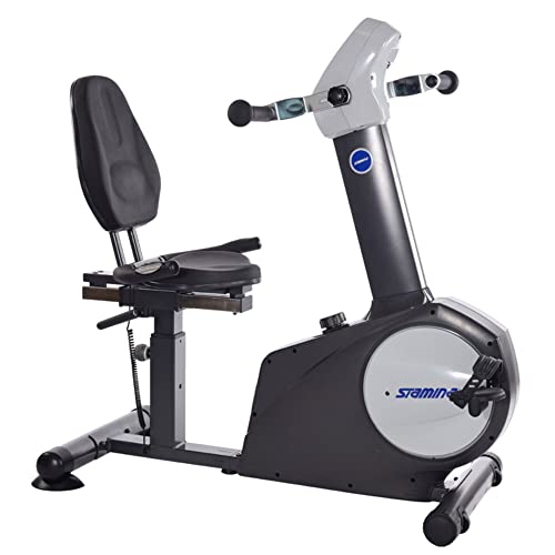 Stamina Elite Total Body Recumbent Bike with Arm Workout Dark Grey