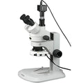 AmScope Digital Trinocular Stereo Zoom Microscope with Eyepieces & LED Ring Light White