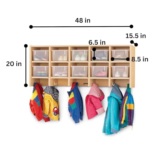 Jonti-Craft Wall Mount Coat Locker with Clear Bins