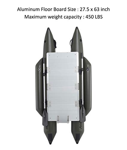AQUOS FM270 8.8ft Inflatable Pontoon Boat with Haswing 12V Trolling Motor Green