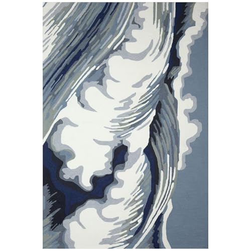 Liora Manne Capri Indoor/Outdoor Handmade Synthetic Blend Area Rug Wave Ocean 7'6" x 9'6