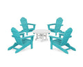 Trex Outdoor Furniture 5-Piece Monterey Bay Folding Adirondack Chair Conversation Group Aruba