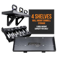 PRx Performance Dumbbell Storage Shelf Wall Mounted Black 4 Shelves