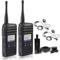 Motorola Solutions DTR700 Digital 2-Way Radio with 2 x HKLN4604 PTT Earpieces