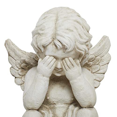 Deco 79 Magnesium Oxide Biblical Angel Garden Sculpture Set of 3 White 11"W, 29"H