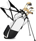 OEIPSMK Durable Golf Stand Bag with 6-Way Dividers & Shoulder Strap - B