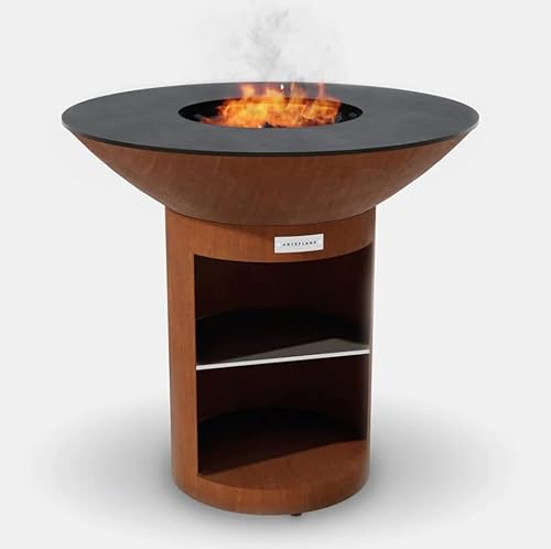 ARTEFLAME Charcoal BBQ Grill and Fire Pit Bundle Corten