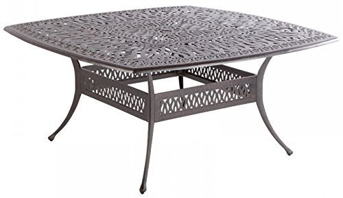 Patio Land Elizabeth Outdoor 9-Piece Dining Set Square Table 64" Dark Bronze