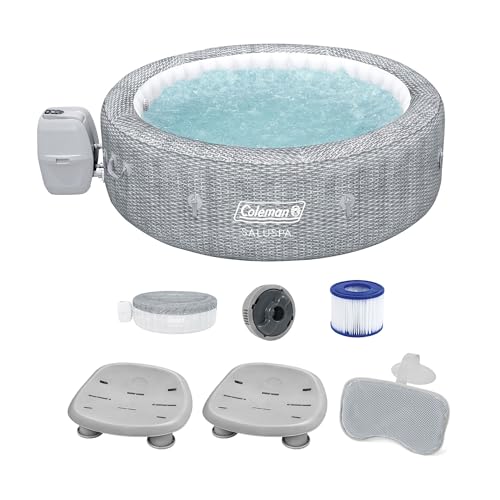 Bestway Coleman SaluSpa Sicily 180 AirJet Inflatable Hot Tub with Spa Seat & Headrest Gray