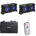 KICKER 10-Inch Loaded Premium Marine Sub Enclosure Bundle with Passive Radiator & 48KXMA8004 Amp