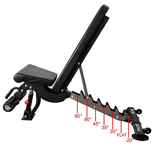 Valor Fitness DD-40 Heavy Duty Adjustable Weight Bench Black