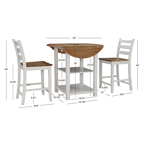 Powell Company Sita Three Piece Counter Dining Set Light Grey & Birch