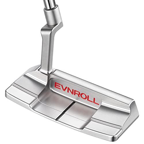 Evnroll 2023 EV2 MidBlade Putter RH Short Slant 35 TourTac Silver, White