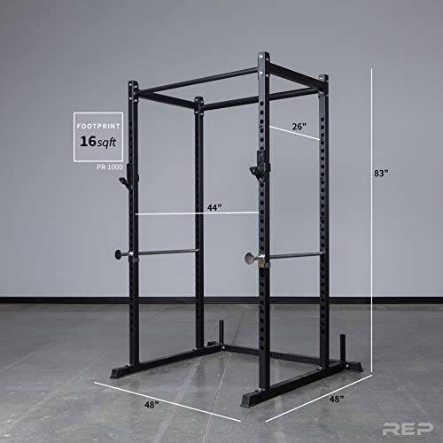 REP Power Rack PR-1000 with LAT Pull-Down Attachment Black