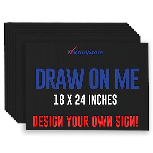 VictoryStore 18” x 24” Corrugated Plastic Blank Yard Signs Black 500-Pack