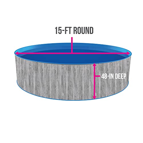 Blue Wave Capri Steel Wall Package Above Ground Swimming Pool Gray