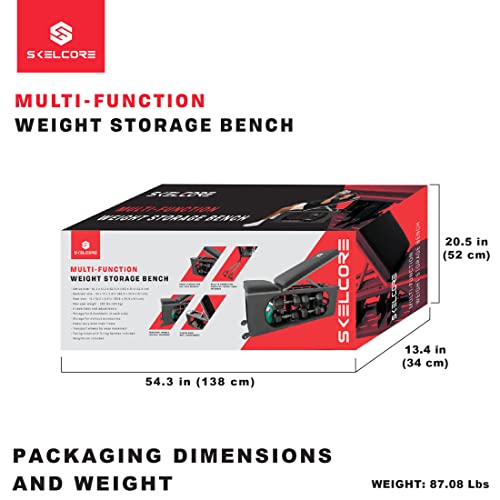 Skelcore Adjustable Storage Weight Bench Black