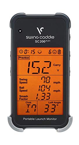 PlayBetter Swing Caddie SC200 Plus+ Portable Golf Launch Monitor Bundle +Batteries, Portable Charger & Protective Case