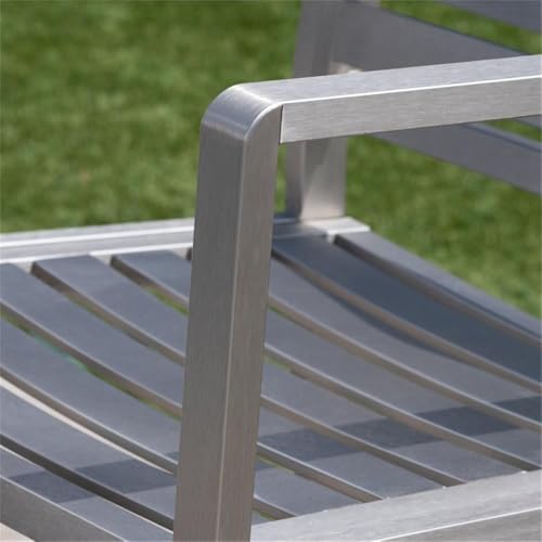 Noble House Cape Coral 5 Pc Aluminum Bar Set with Grey Tempered Glass Top