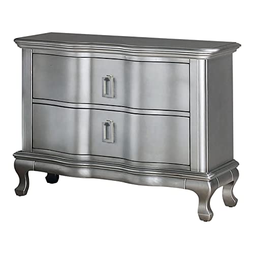 ioHOMES Bargoyne Glam Wood Bedroom Set 3-Piece Silver/Warm Gray